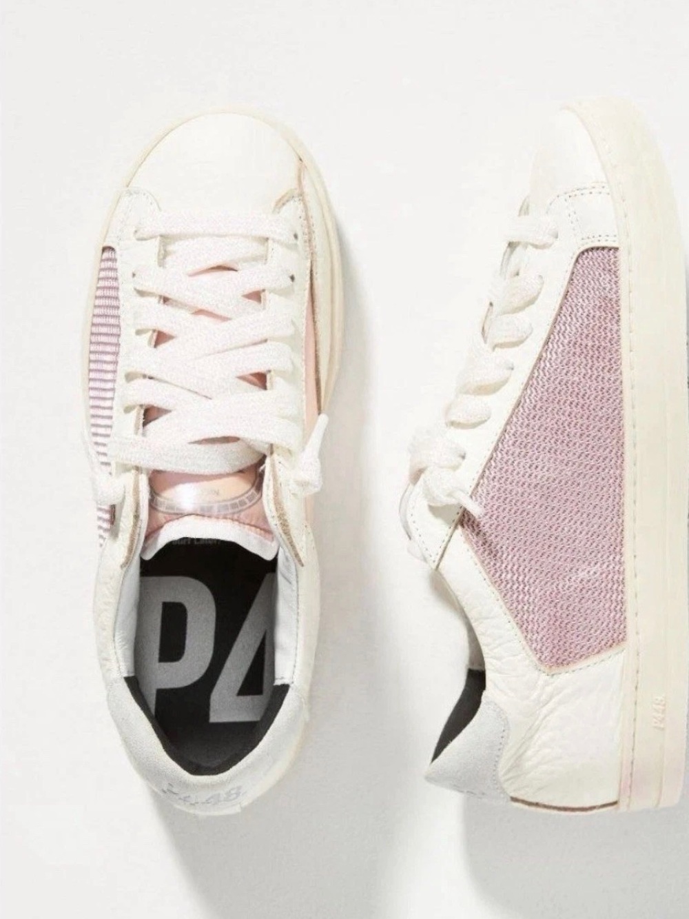 P448 Johnny low top sneakers jolly Polly pink and white -37 6.5-7